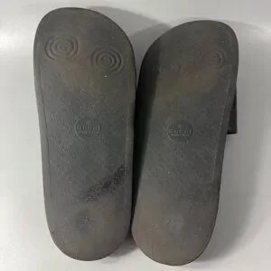 Authentic GUCCI GG Pattern Shower Sandals Black Leather x Rubber, Size 8 Gucci | Shoes | Authentic Gucci Gg Pattern Shower Sandals  main image 3